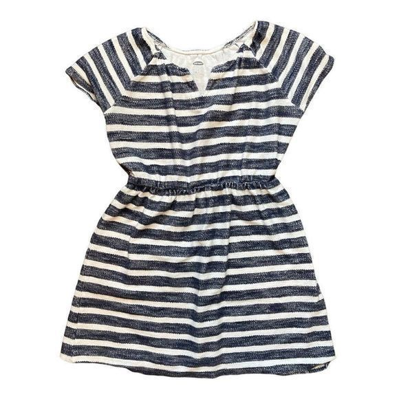 Old Navy 100% Cotton Blue and White Striped‎ Short Sleeve Sundress Girl's Sz 6-7 - Picture 1 of 10
